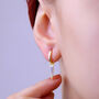 Sterling Silver Triangle Spike Charm Hoop Earrings, thumbnail 1 of 6