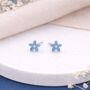 Sterling Silver Blue Forget Me Not Micro Stud Earrings – 4mm, thumbnail 1 of 5