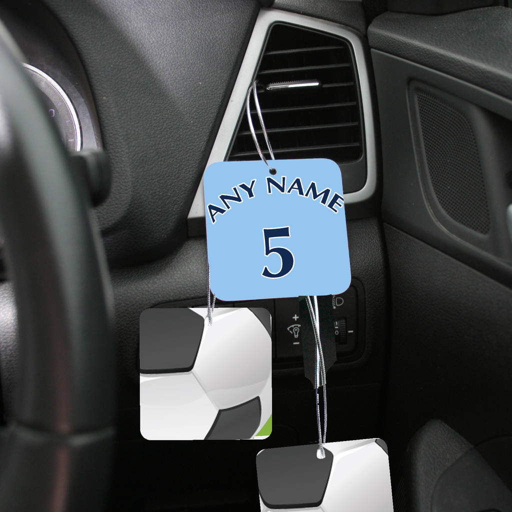 Image of Personalised Air Freshener Car Pack Of Three Football