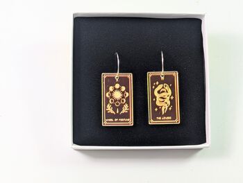 Tarot Cards Earrings Iridescent Acrylic Hoop Earrings, 2 of 10