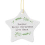 Personalised Christmas Holly Ceramic Star Decoration, thumbnail 2 of 4