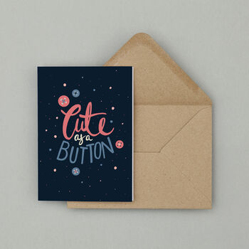 Cute As A Button Greetings Card, 4 of 6
