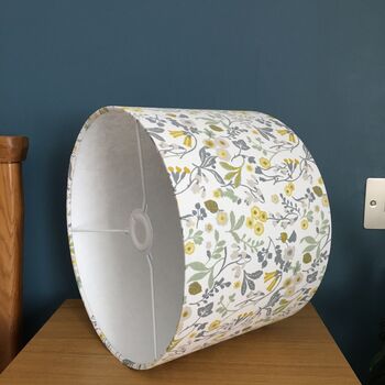 Ashbee Chartreuse Floral Drum Lampshade, 8 of 9