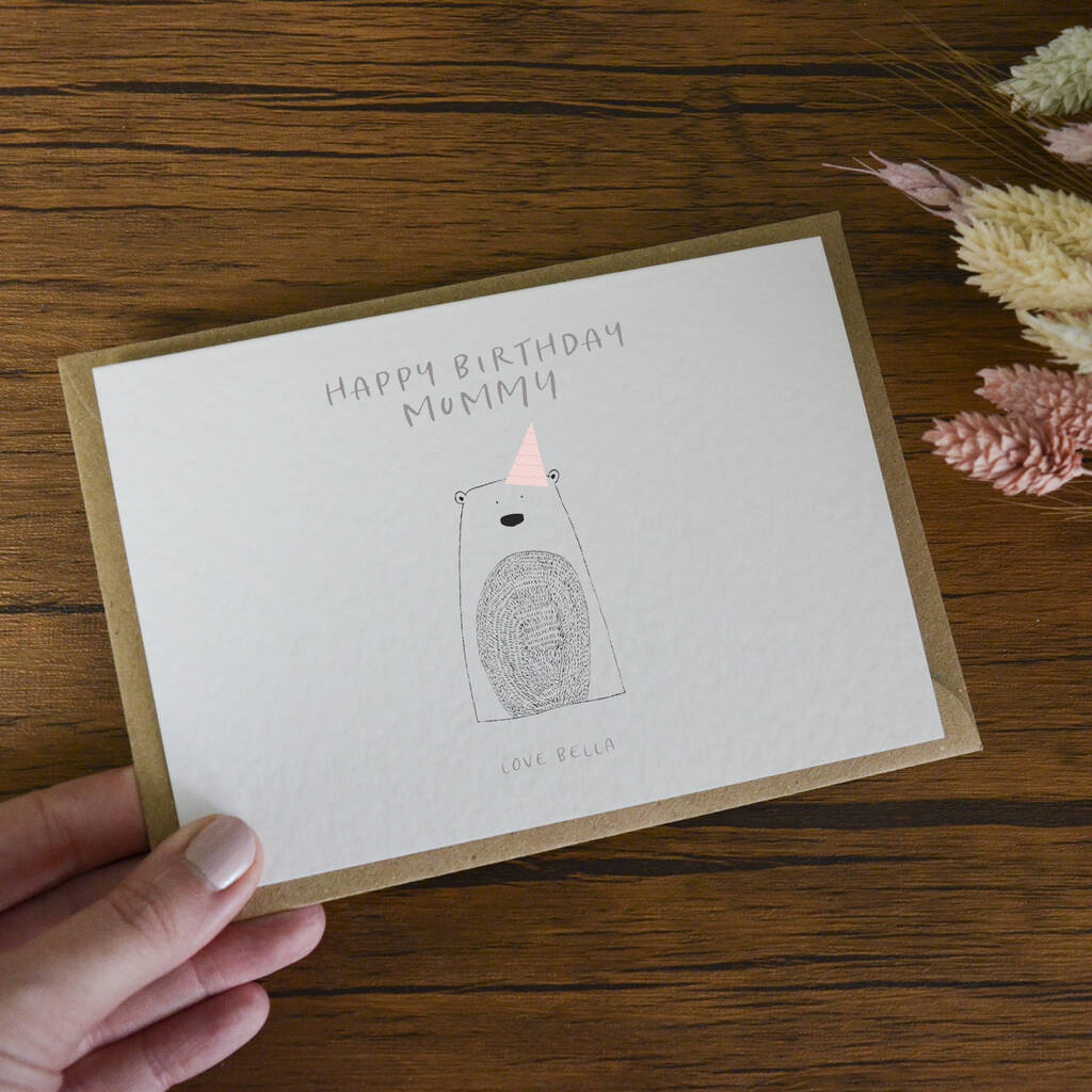 Personalised Happy Birthday Mummy Bear Card, 1 of 3