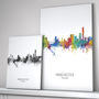 Manchester Skyline Portrait Print And Box Canvas, thumbnail 2 of 5