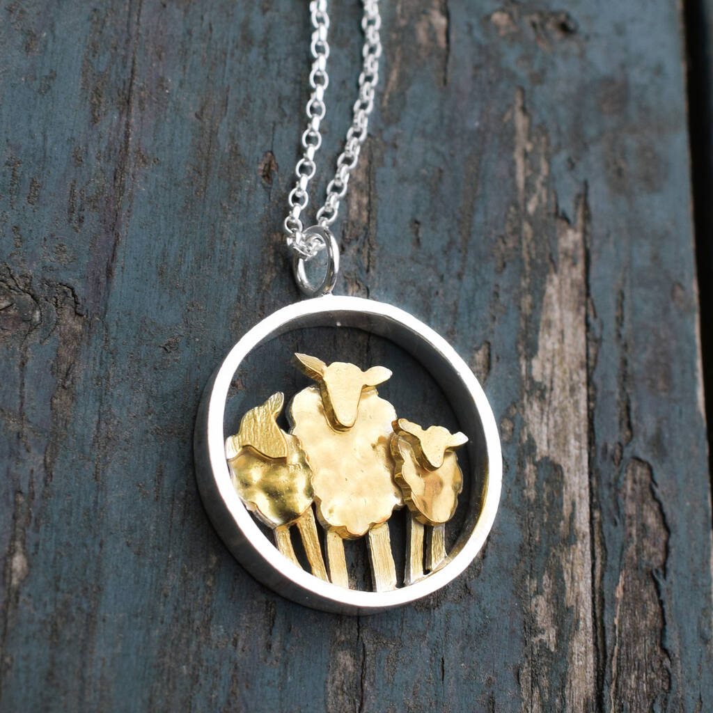 Gold And Silver Three Sheep Pendant, 1 of 3