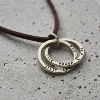 Personalised Men's Silver Interlinking Hoops Necklace, 3 of 8