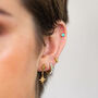 Brushed Gold Vermeil Plated Double North Star Earrings, thumbnail 1 of 8