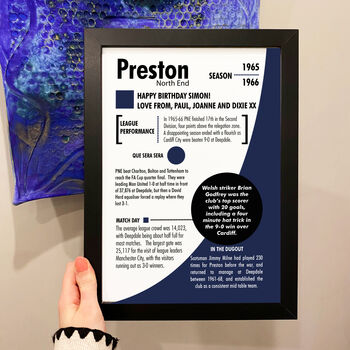 Personalised Print 60th Birthday Gift For Football Fans, 4 of 9