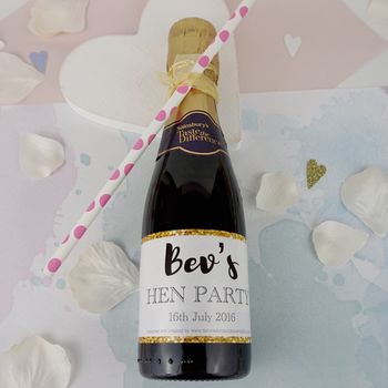 Personalised Hen Prosecco Mini Labels X 10, 2 of 2