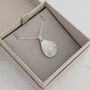 Silver Fingerprint Dewdrop Pendant, thumbnail 2 of 5