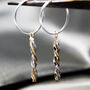 Hand Spiralled 9ct Gold And Sterling Silver Earrings, thumbnail 5 of 6