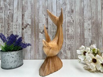 Wooden Dolphin Wine Bottle Holder Hand Carved Dolphin, 5 of 7