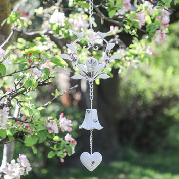 Ornate Hanging Heart Garden Wind Chime, 3 of 9
