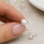 Sterling Silver Opal Stud Earrings: Minimalist October Birthstone – 6mm, thumbnail 10 of 10