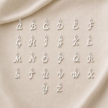 Sterling Silver Script Initial Letter Charms, 4 of 6