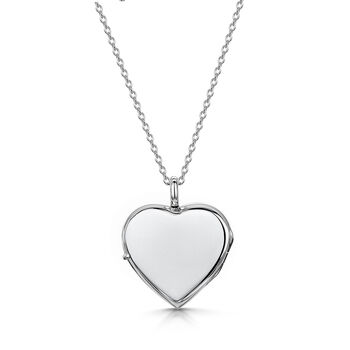 Personalised Sterling Silver Heart Locket With Diamond, 10 of 12