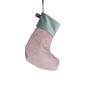 Luxury Mini Christmas Stocking Pink Blush Velvet, thumbnail 2 of 6