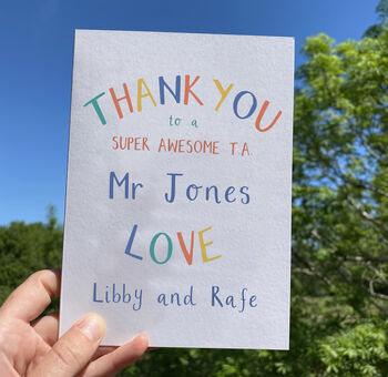 Thank You To A Super Awesome Teaching Assistant Card, 2 of 2