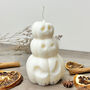 White Carved Pumpkin Candle Halloween Decoration, thumbnail 3 of 7