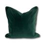 Rich Green Velvet Cushion With Piping, thumbnail 1 of 3