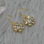 Blue Topaz Gold Dangle Earrings, thumbnail 4 of 8