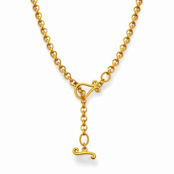 Vintage Toggle Clasp Necklace In 18 K Gold Adjustable Belcher Chain Waterproof Jewellery, 6 of 8