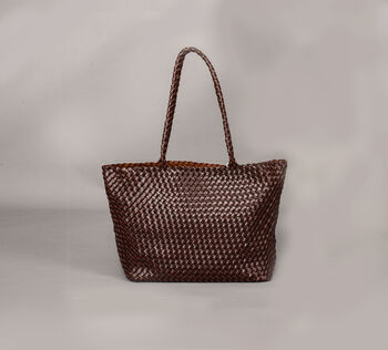 Weaving Vegan Leather Tote, 8 of 12