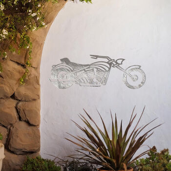 Motorbike Metal Wall Art Gift For Outdoor Garden Decor Enthusiasts, 5 of 9