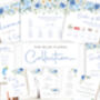 Wedding Order Of The Day Blue And White Flower, thumbnail 8 of 10