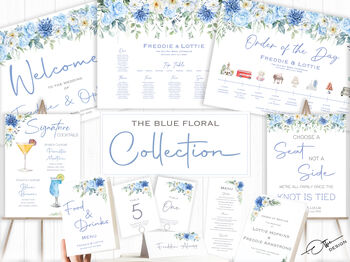 Wedding Order Of The Day Blue And White Flower, 8 of 10