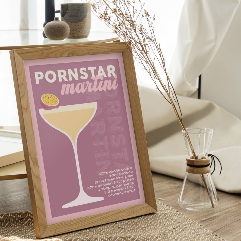 Pornstar Martini Cocktail Print By Alaina Creates