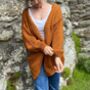 The Hazel Knitted Cardigan In Chestnut, thumbnail 3 of 4
