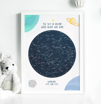 The Day You Were Born Personalised Constellation Print, 6 of 9