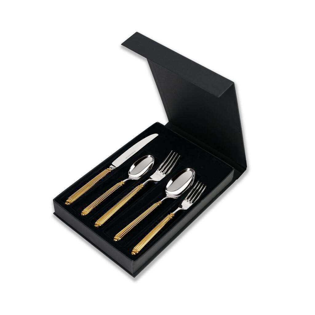 Empress Gold And Mirror Five Piece Cutlery Set By Duchess & Butler