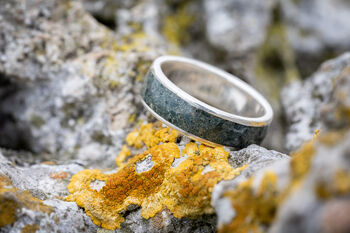 Silver Ring With Westmorland Green Slate Inlay, 2 of 9