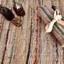Natural Taupe Beige Handmade Indian Rag Rug Bohemian, thumbnail 5 of 5