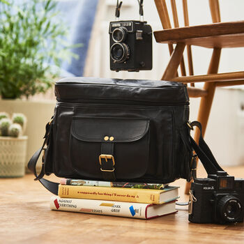 Personalised Leather Camera Bag, 6 of 10