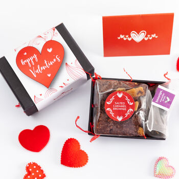 Happy Valentines Mini Vegan Brownie And Tea Gift, 2 of 2
