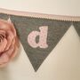 Bunting Personalised Luxury Grey And Pink New Baby Girl, thumbnail 8 of 12