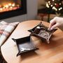 Personalised Vintage Leather Coin Tray Desk Tidy Christmas Gift For Him Or Her, thumbnail 1 of 6