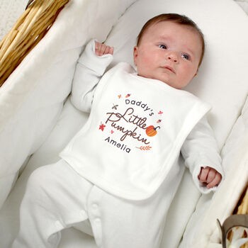 Personalised Little Pumpkin Halloween Bib, 2 of 4