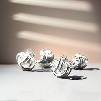 Sterling Silver Knot Cufflinks, 3 of 8