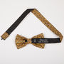 Mens Yellow And Brown Floral Print Bow Tie, thumbnail 6 of 6