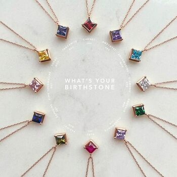 Rose Gold Pendant Birthstone Necklace January Garnet, 3 of 6