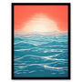 Horizon Hour Abstract Sunset Orange Teal Wall Art Print, thumbnail 5 of 6