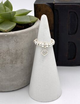 Edie's Silver Ring With Silver Charm, 3 of 12