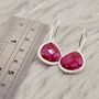 Dyed Red Ruby Sterling Silver Dangle Drop Earrings, thumbnail 6 of 8
