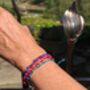 Lucky Bracelet In Sterling Silver With Layered Coloured Bracelet, thumbnail 4 of 4