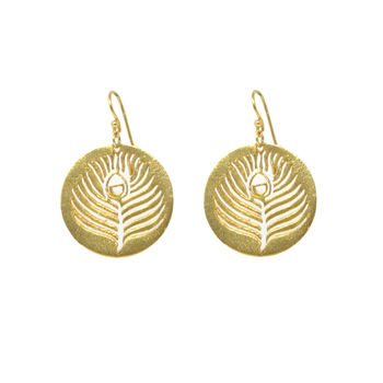 Peacock Earrings Gold Plated, 3 of 5